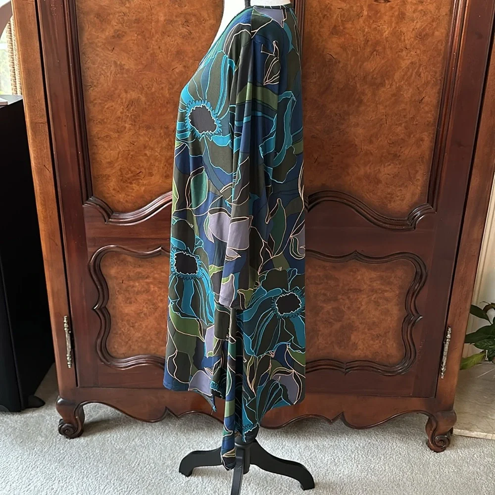 Arna York Collection Abstract Floral Print Tunic - Picture 5 of 12